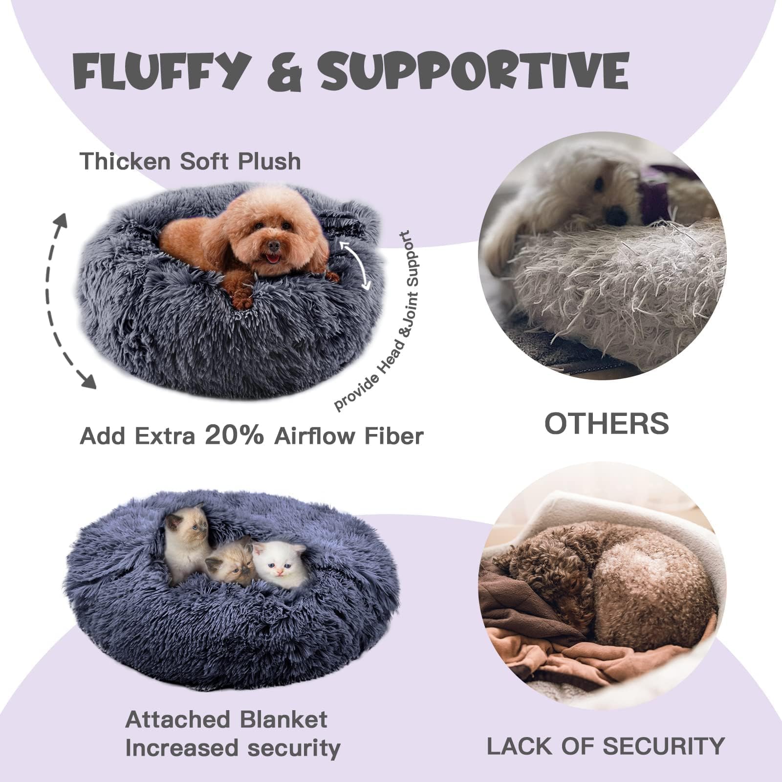 Himax tejido plush ultra suave para descanso cómodo de la mascota.