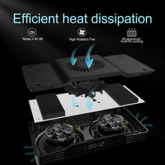 Ventilador silencioso mantiene la temperatura sin ruido.