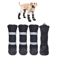 Botas Hipaw impermeables para perro en invierno protegiendo patas