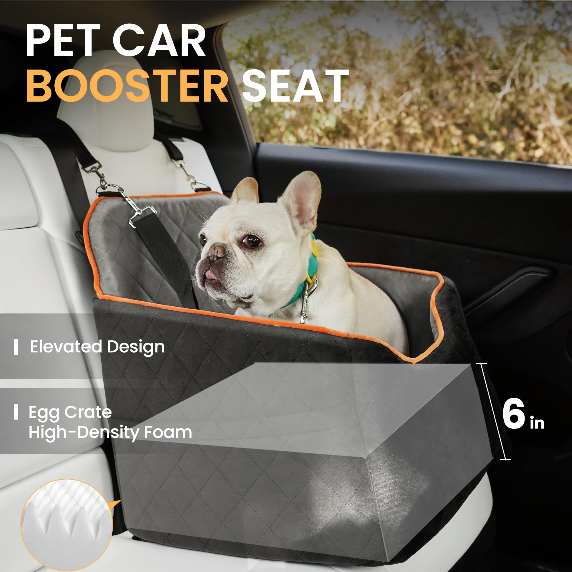 HiPetpy asiento con correa de seguridad para evitar movimientos del perro