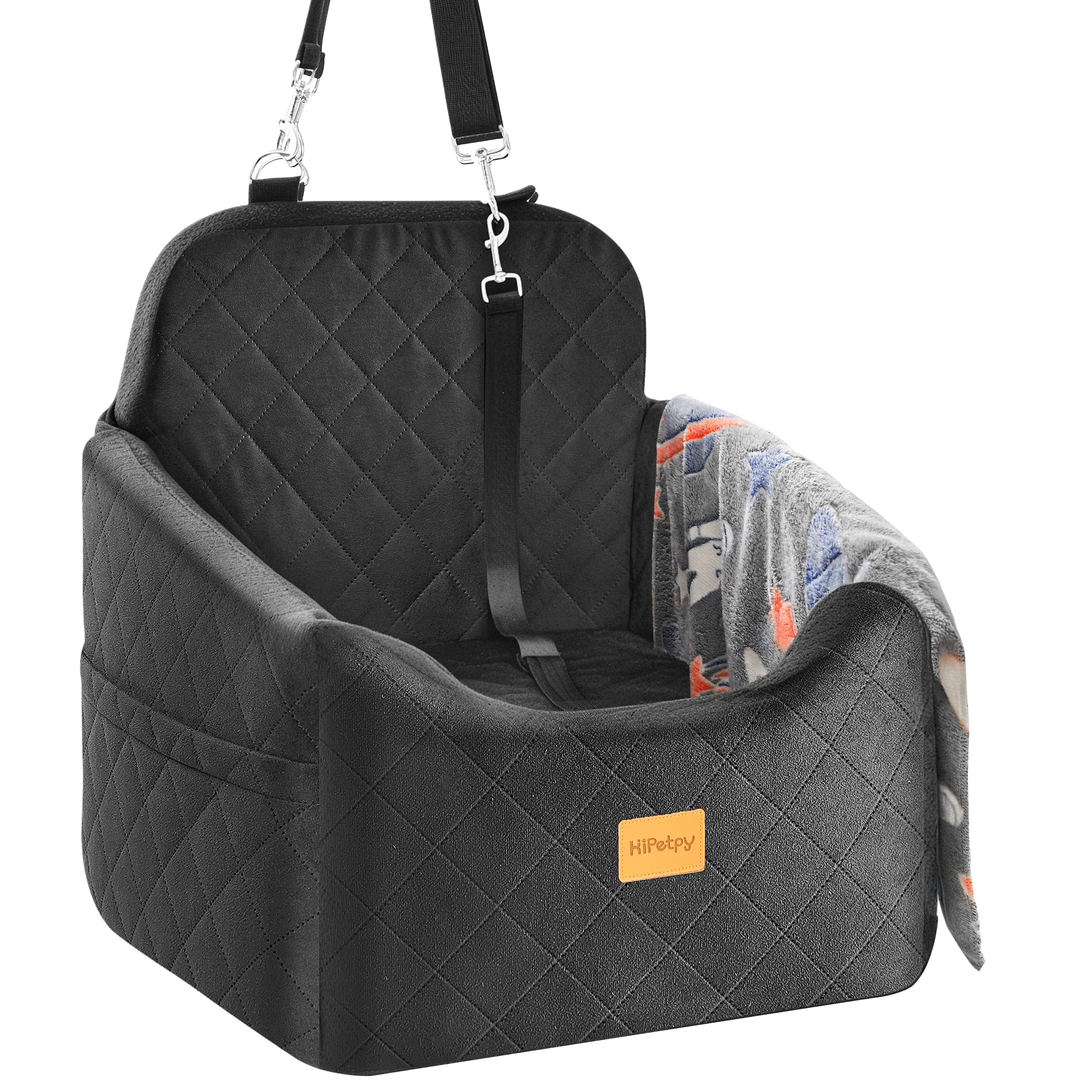 HiPetpy asiento elevado para perro pequeño con vista amplia en coche