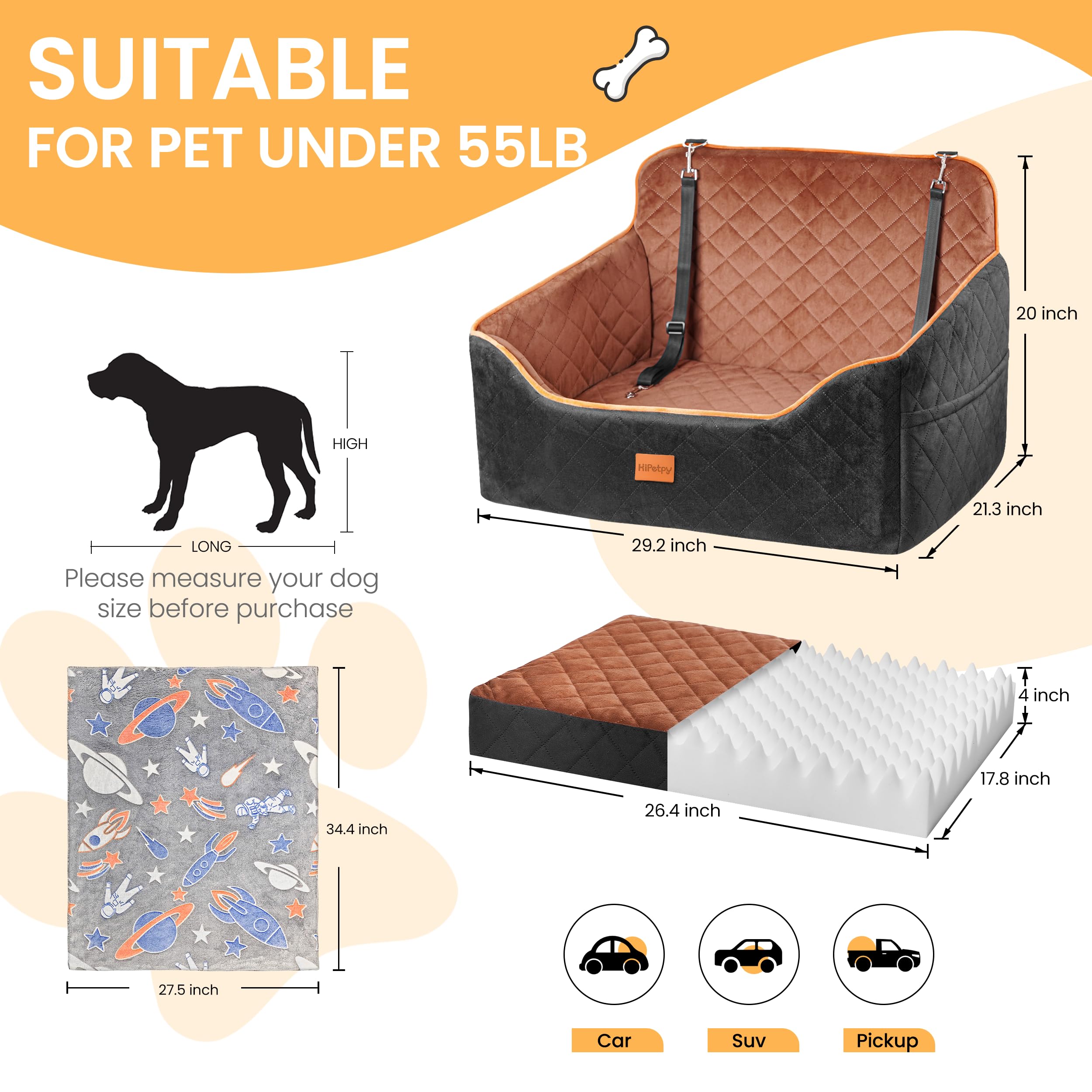 HiPetpy base antideslizante mantiene el asiento estable durante el viaje.