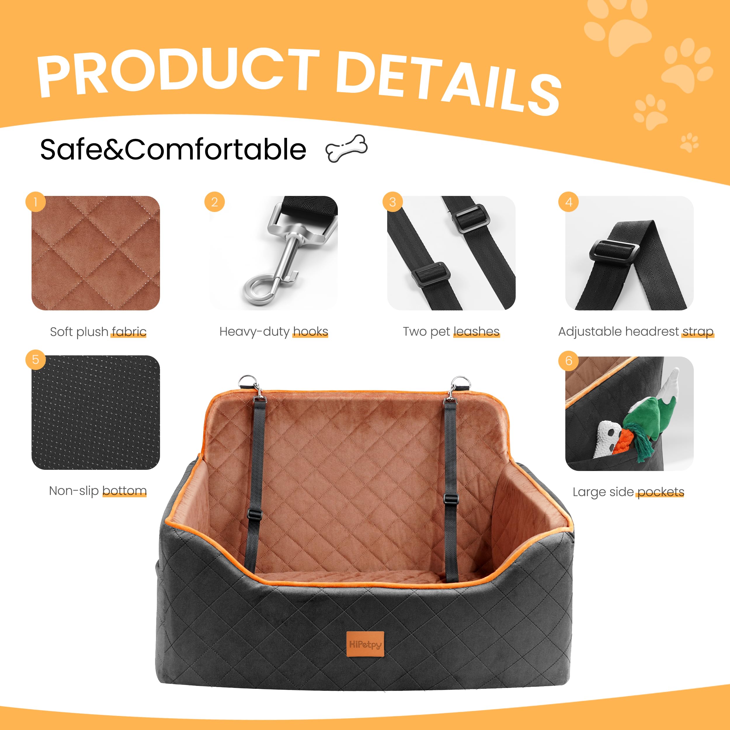 HiPetpy funda lavable del asiento para perros, limpieza fácil.