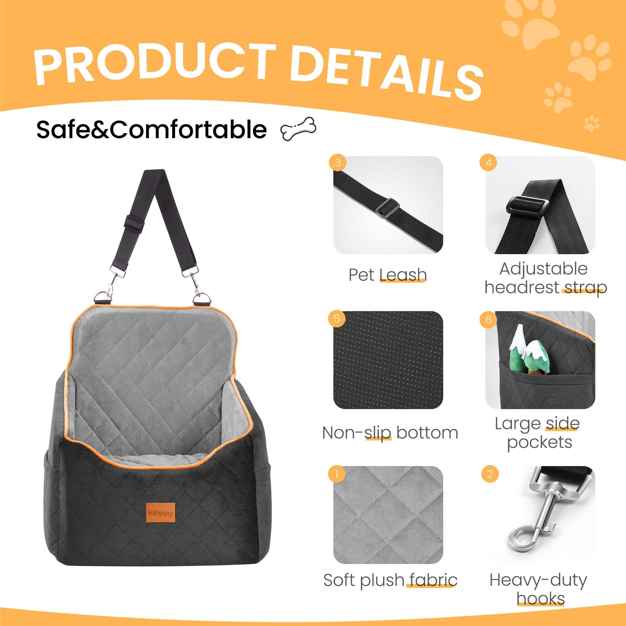 HiPetpy medidas adecuadas para perros menores de 30 lb en coche