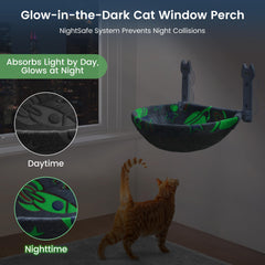 HiPetpy percha-ventana-gato-diseño-hundido favorece siesta segura.