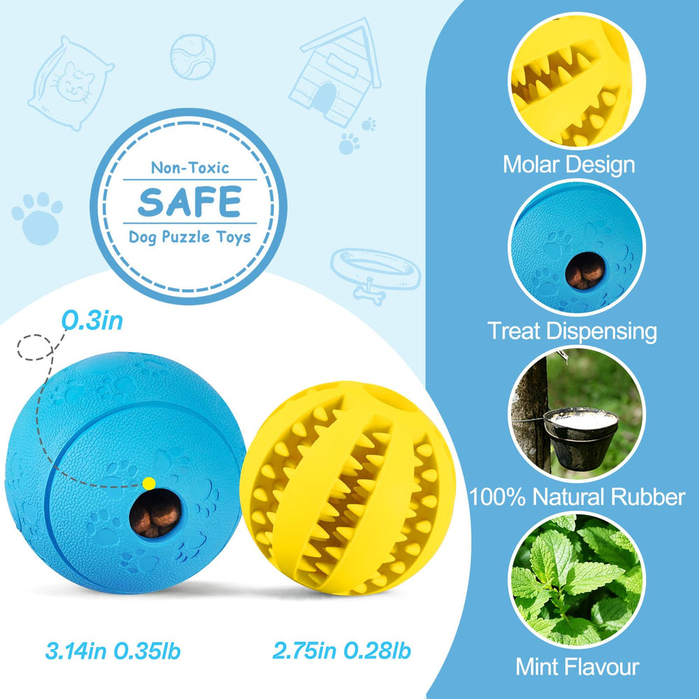 HIPPIH Bola amarilla para perros: dispensador de premios