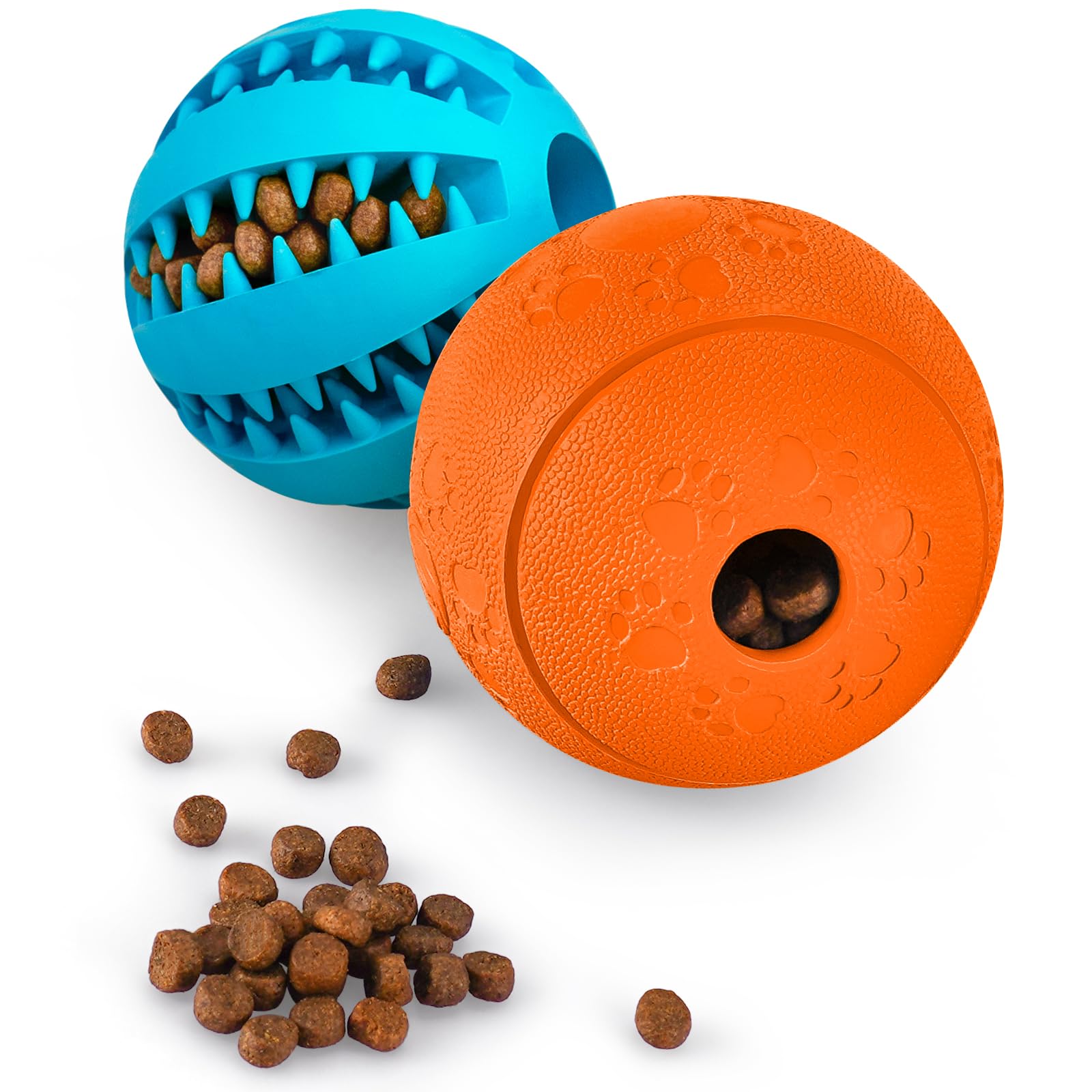 HIPPIH bola premio azul para perros, ideal para juego y dentición.