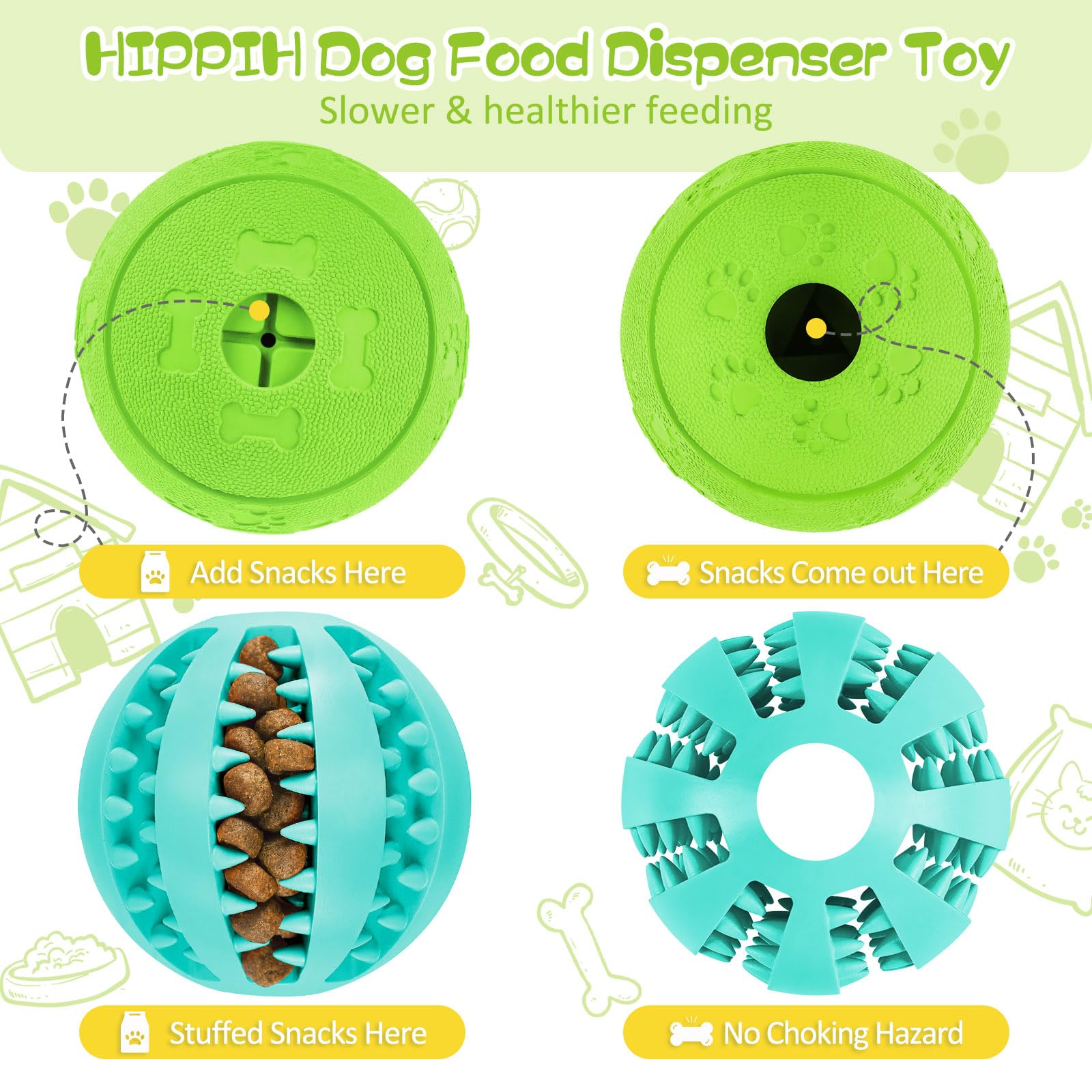 HIPPIH set de dos juguetes para perros medianos y grandes