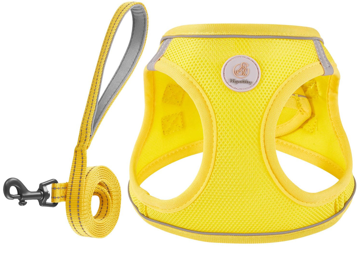 Arnés Hipubby para perro, vista general del chaleco transpirable en color amarillo.