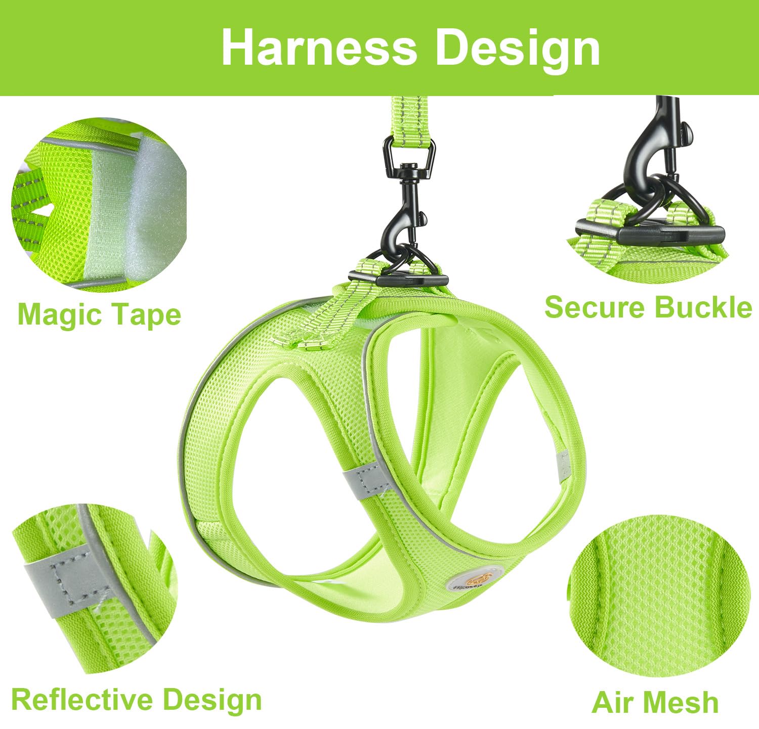 Arnés Hipubby con reflectores 360° para mejor visibilidad.
