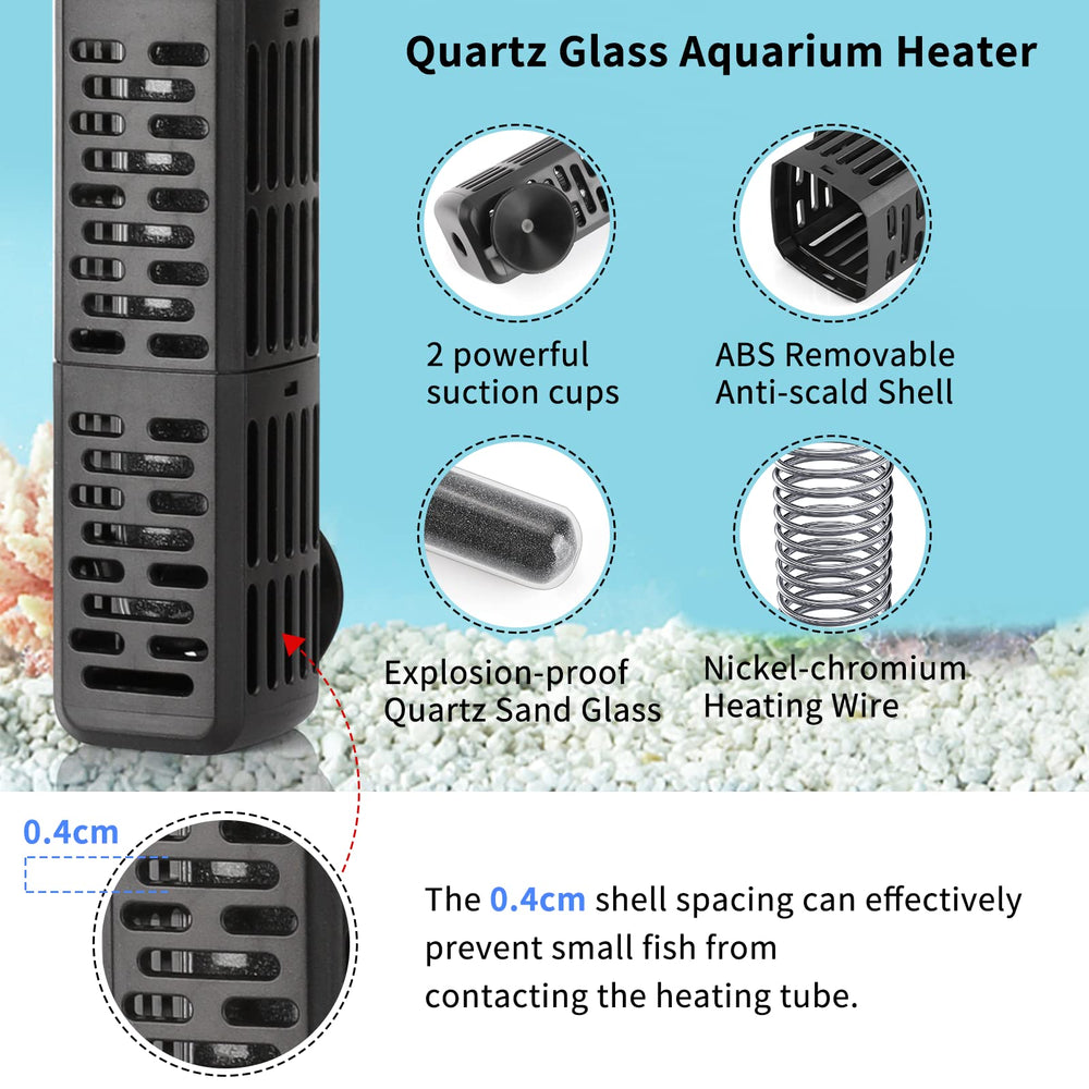 HiTauing calentador de acuario 200W, sensor inteligente evita sobrecalentamiento.