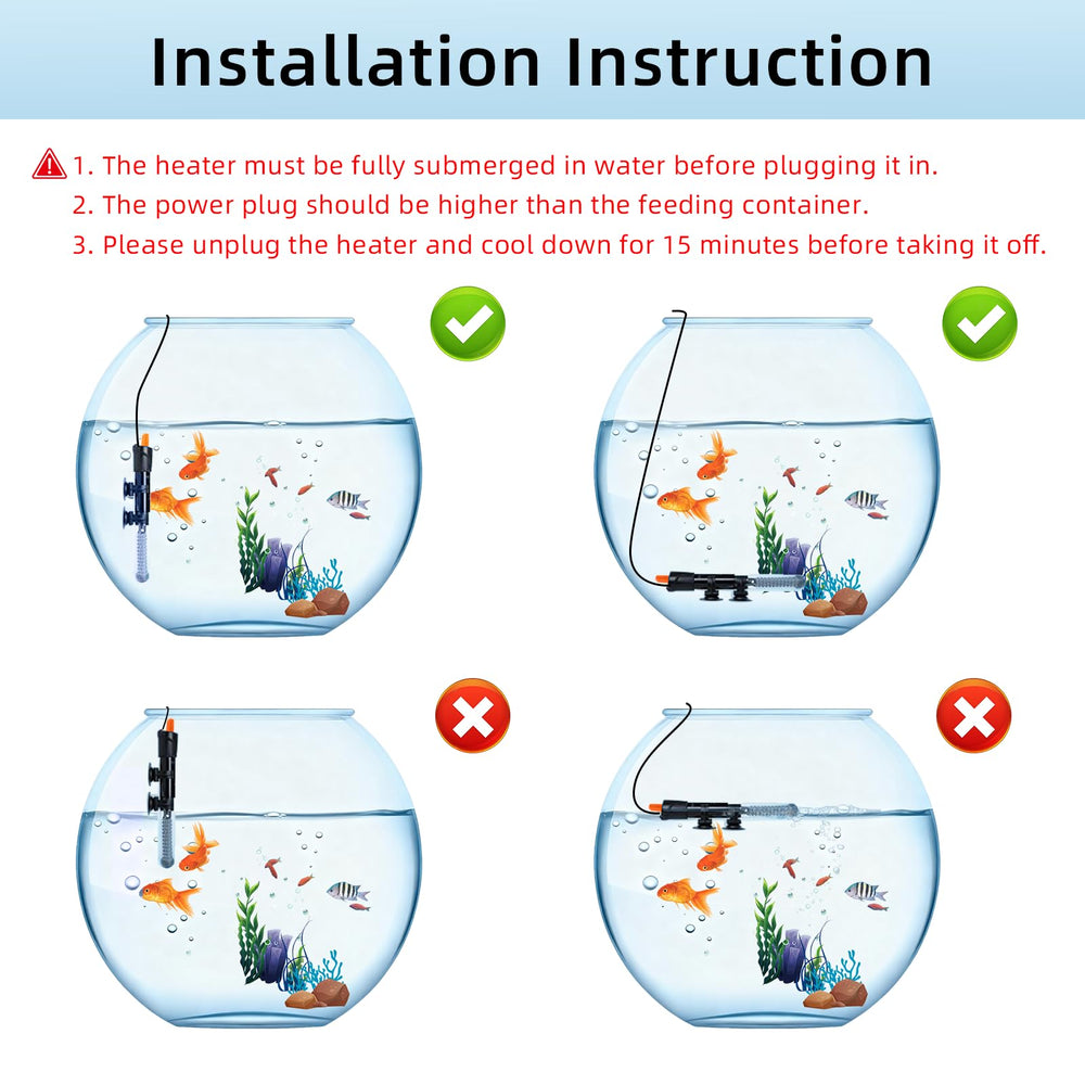 HiTauing calentador de acuario 300W, apto para acuarios de uso general en agua dulce y salada.