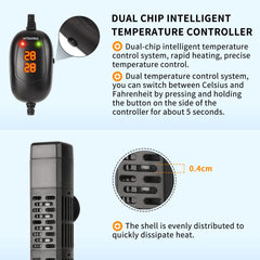 HiTauing calentador de acuario 300W, opción para tanques grandes.
