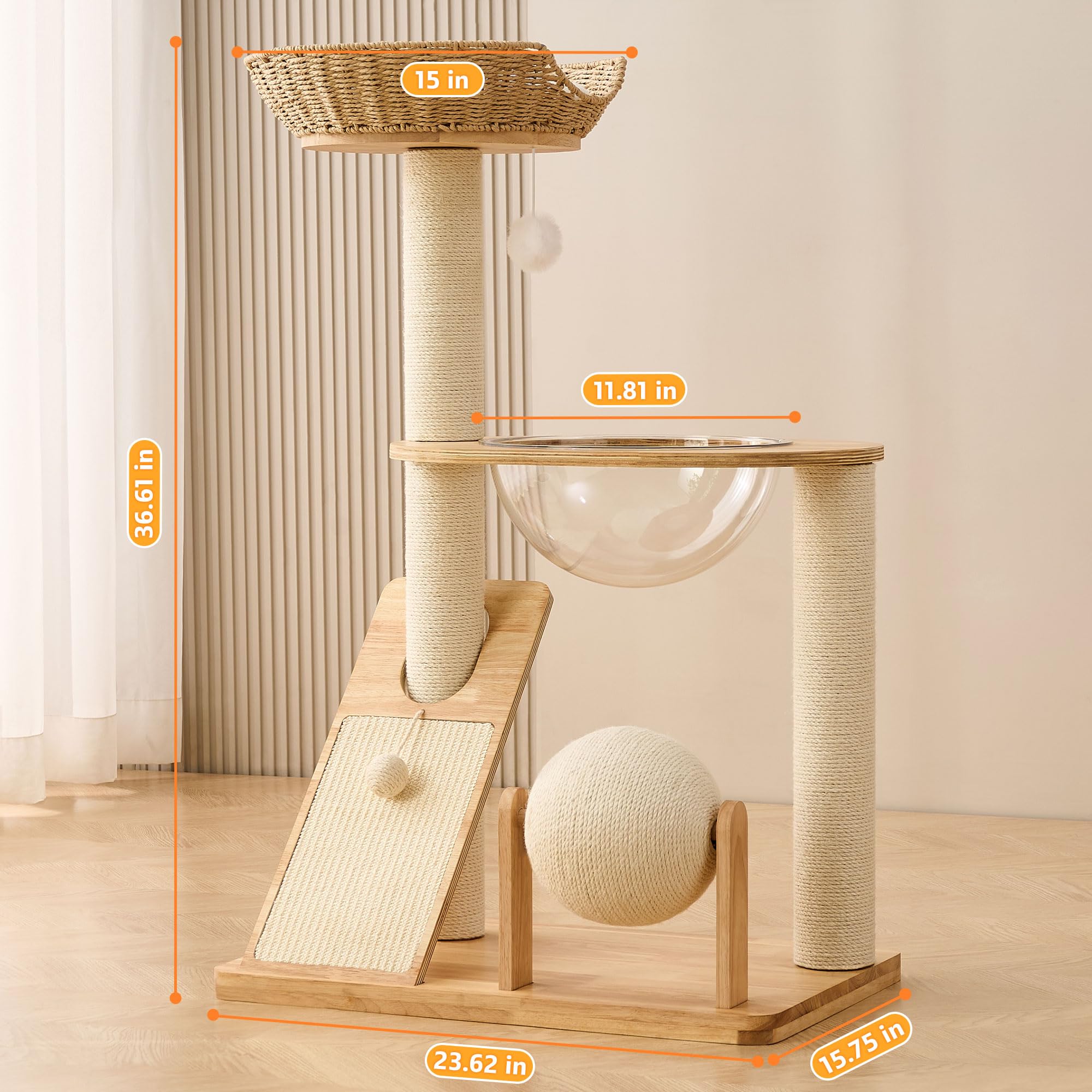 HITTITE uso-interior: torre para gatos en casa, juego y descanso.