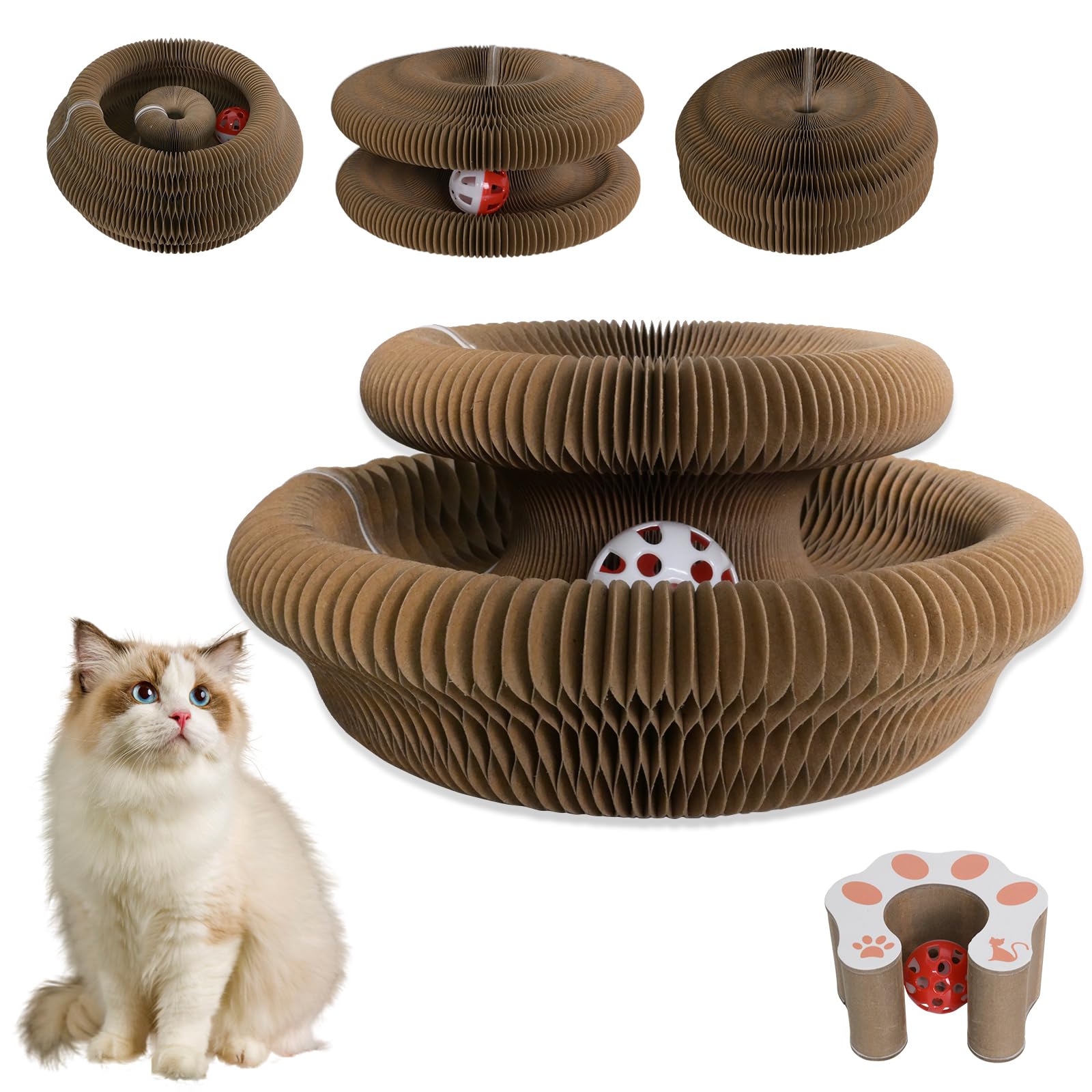 HivaolJoy Kitty Cat Toys Organ Kurlz: tablero rasca interactivo que mantiene al gato activo