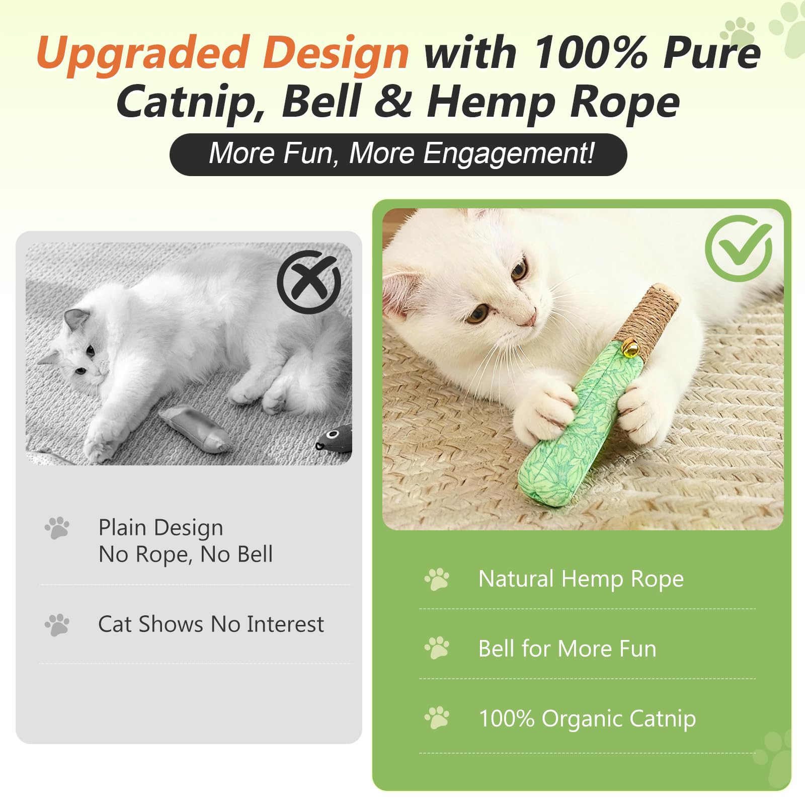 Juguete de menta gatuna para gatos con impulso de patada y peluche largo.