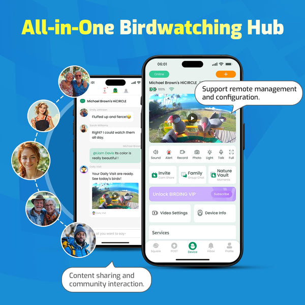 HIXX alimentador de aves permite cinco espectadores sin suscripción