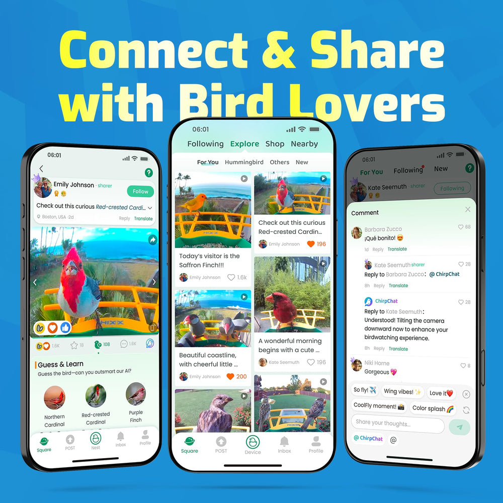 HIXX app de observación de aves para comunidad de aficionados.