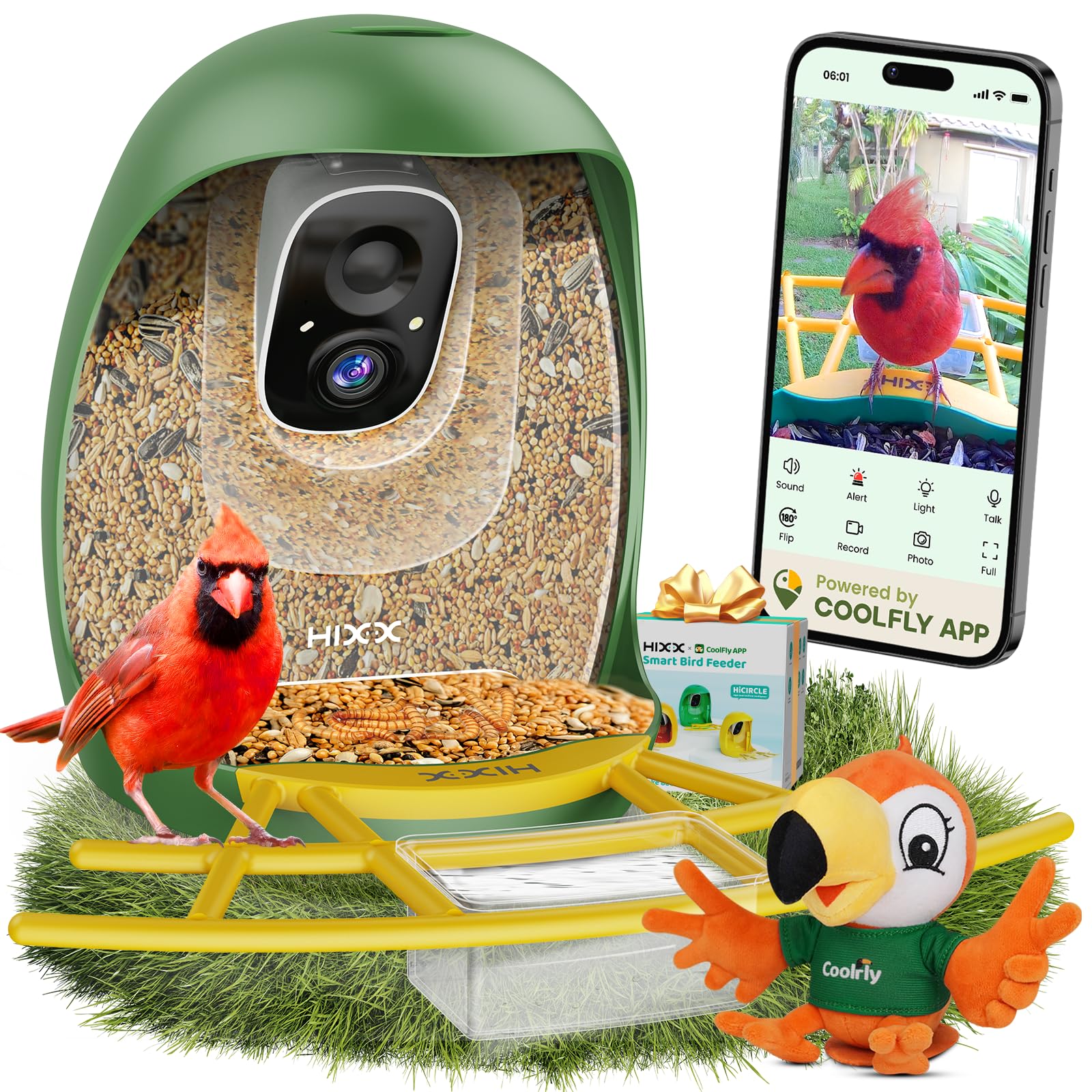 HIXX bebedero de pájaros con cámara en vivo para observar aves desde cualquier lugar.