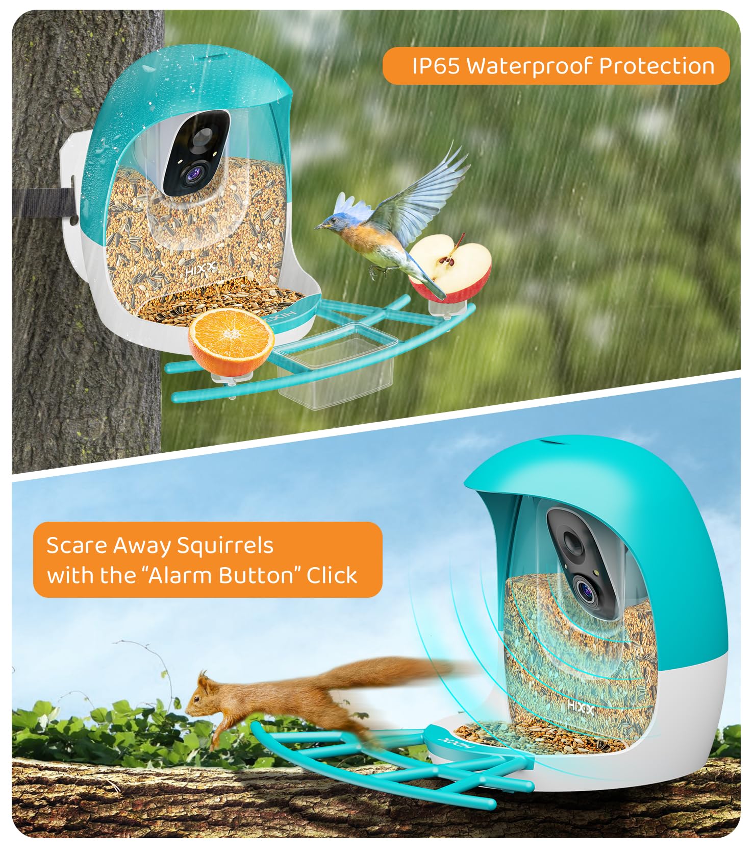 HIXX cámara alimentador solar para uso al aire libre