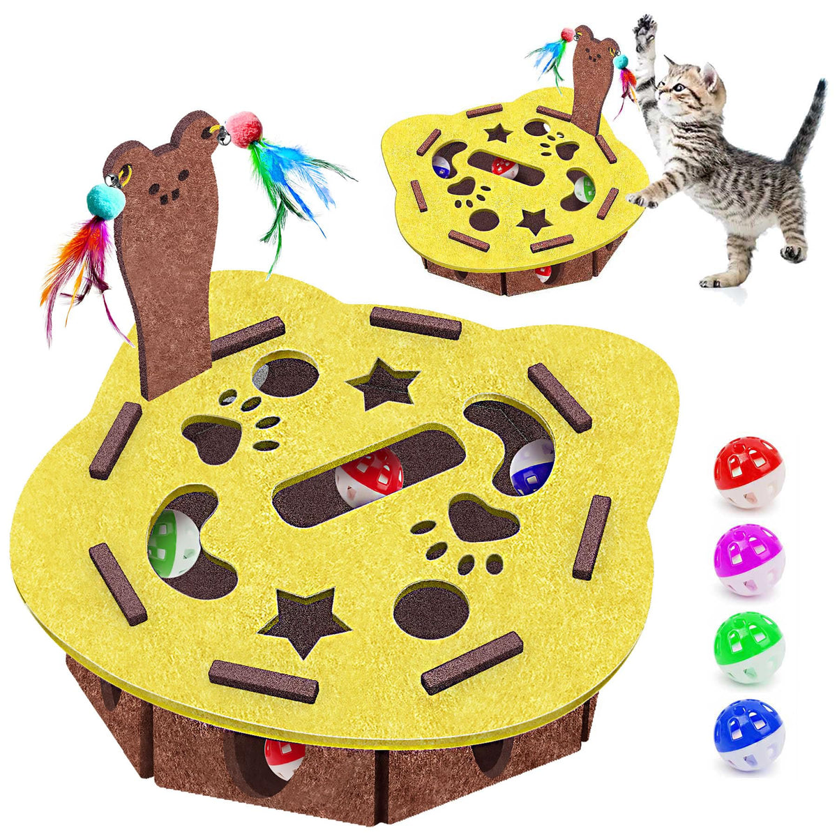 Caja laberinto de fieltro Hiyimipty con poste ratón dibujo mejora el juego interactivo