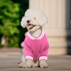 HLJ suéter para perros medianos, cuello rib rosa, máxima calidez en paseos.