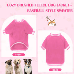 HLJ suéter para perros medianos, puños rib rosa, ajuste cómodo.