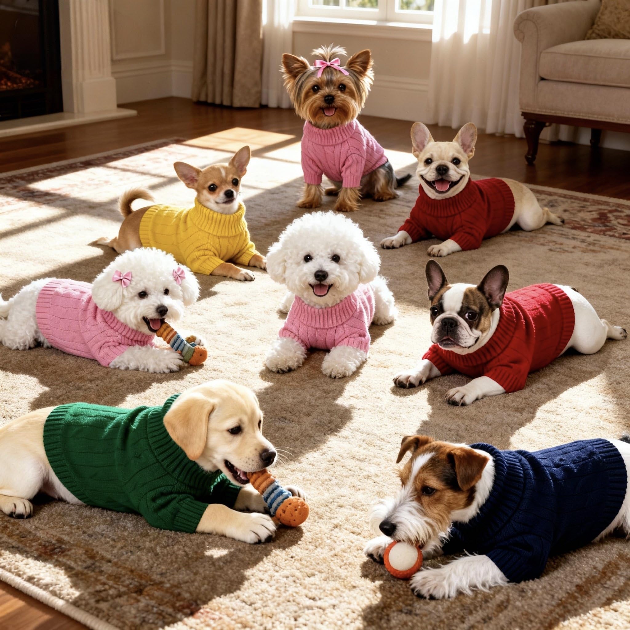 Hó Pêng-iú: suéter para perro pequeño lateral verde, ajuste cómodo para caminar