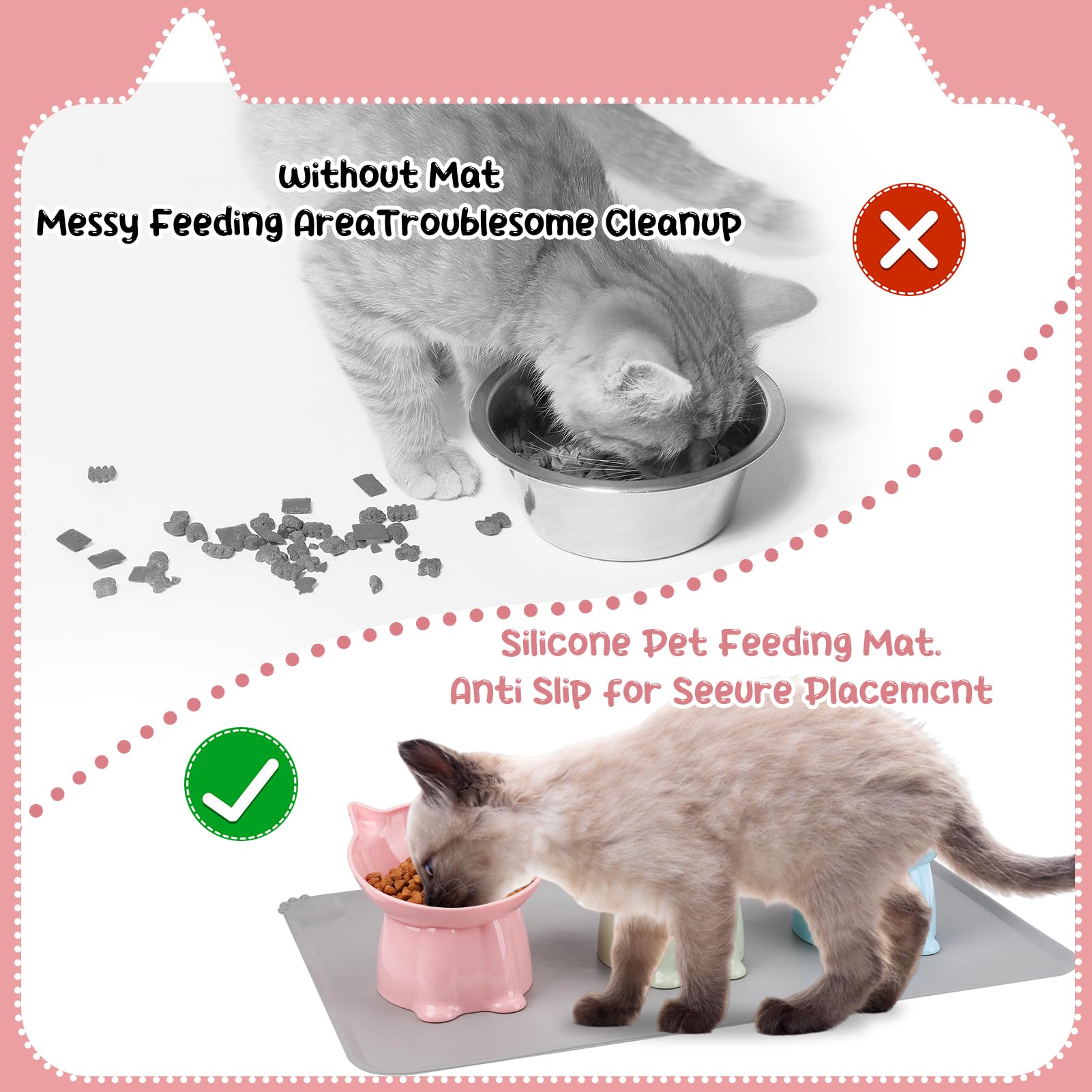 Hoemwarm conjunto de 3 tazones para gatos, ideal para varias mascotas.