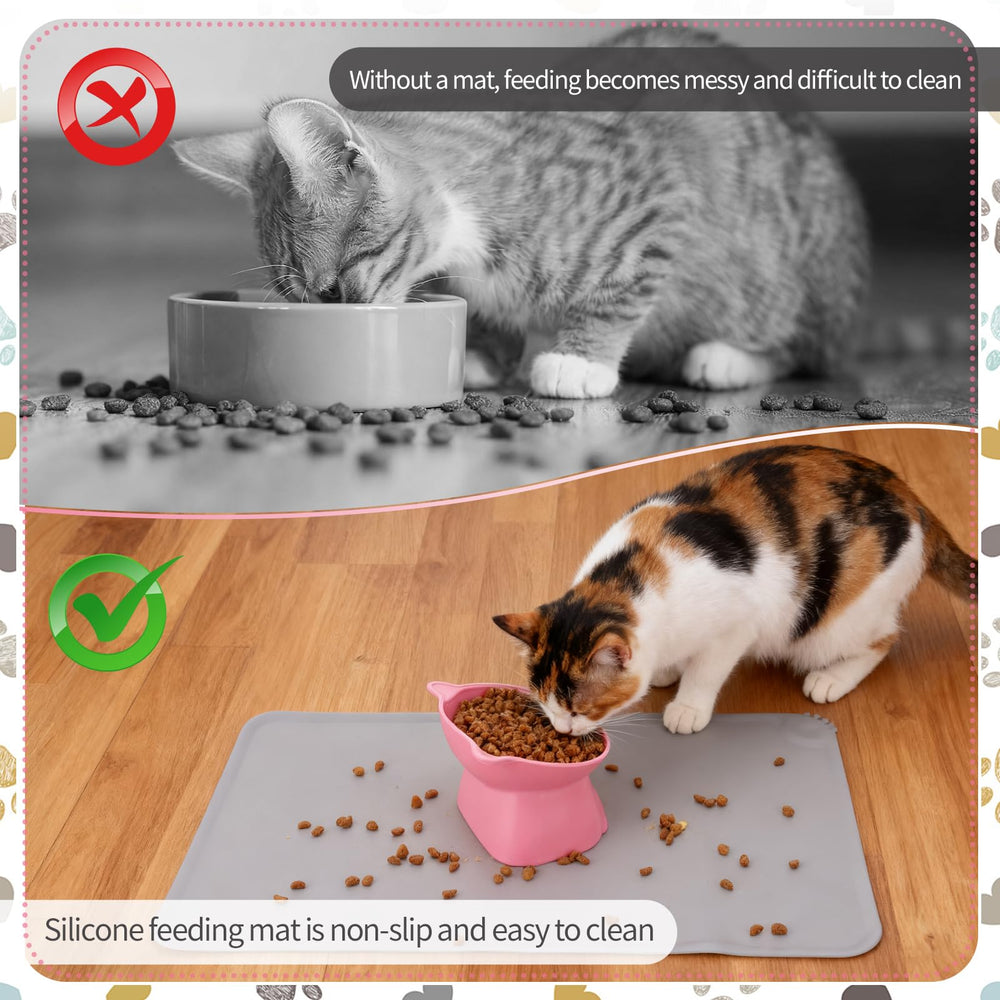 Hoemwarm diseño ergonómico para gatos, postura cómoda al comer.