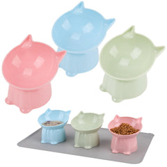 Hoemwarm tazón elevado 15° verde, comodidad al comer para tu gato.