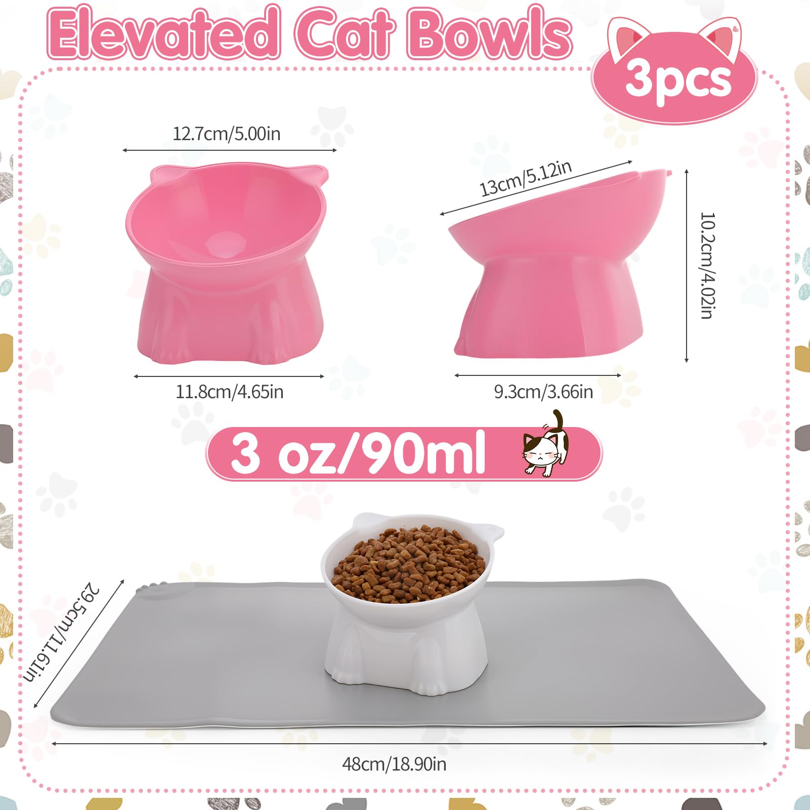 Hoemwarm tazones elevados rosa, estilo y confort para la comida.