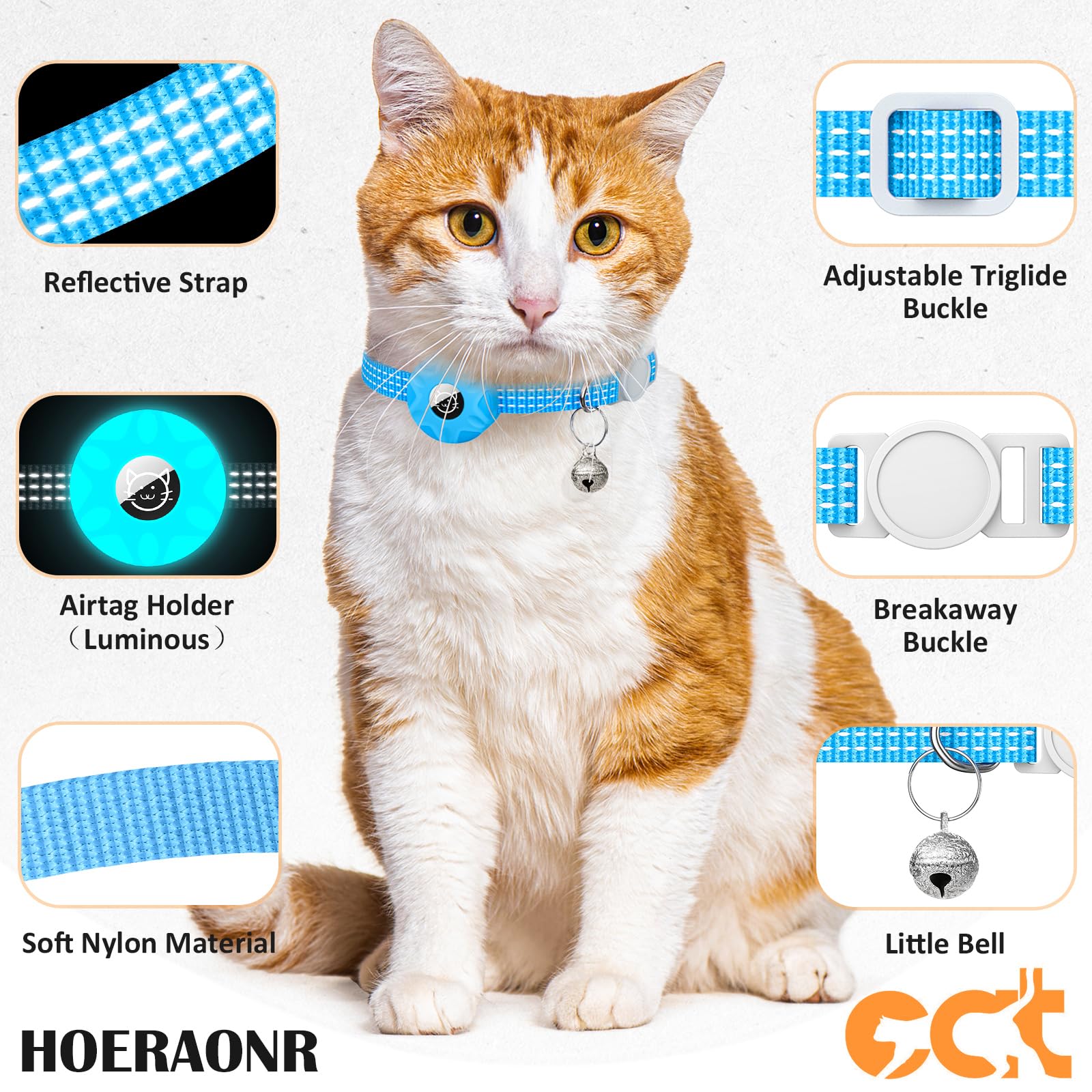 Hoeraonr collar gato campana integrada para localizar al gato con sonido