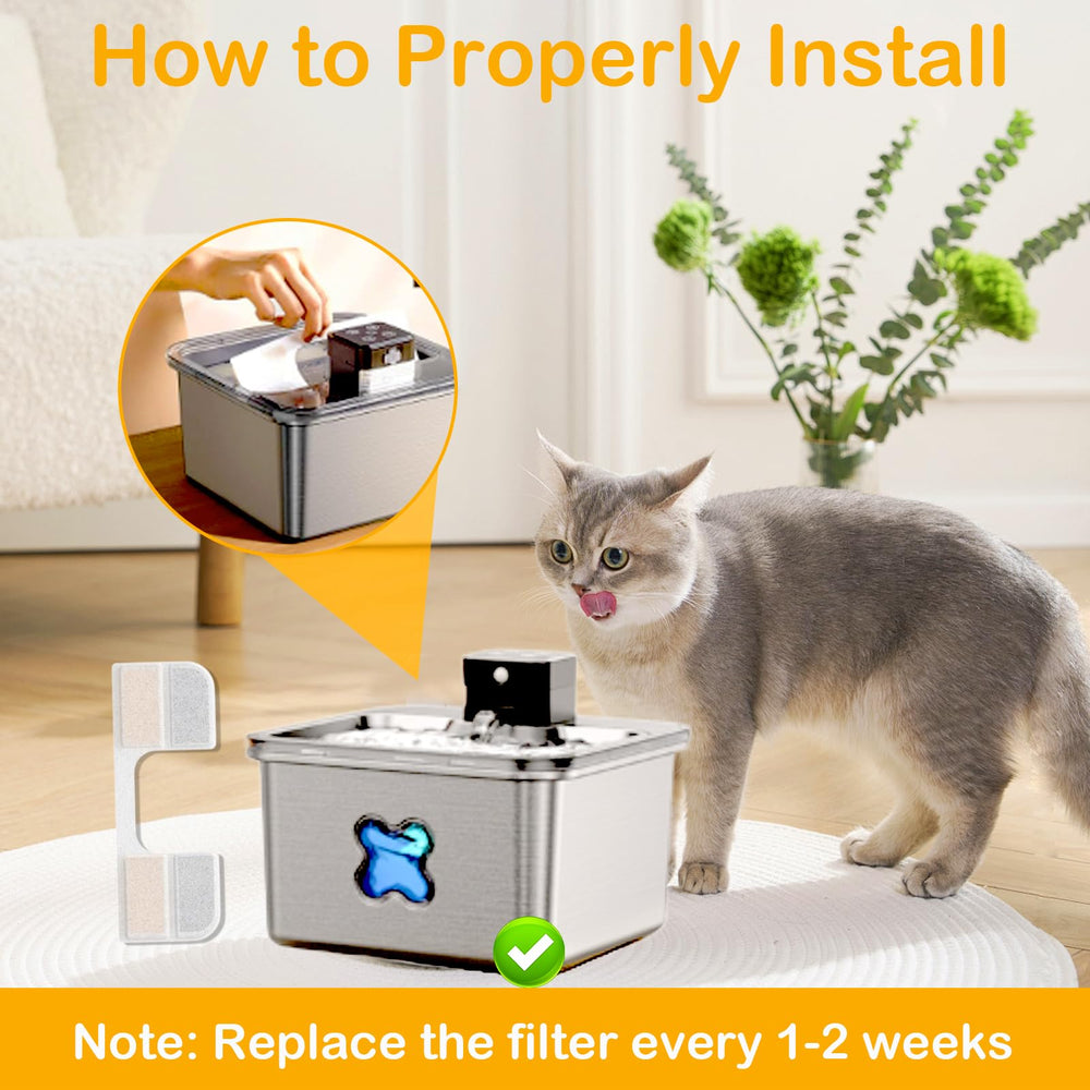 HOETEK conjunto de filtros y esponjas para fuente felina, instalación rápida