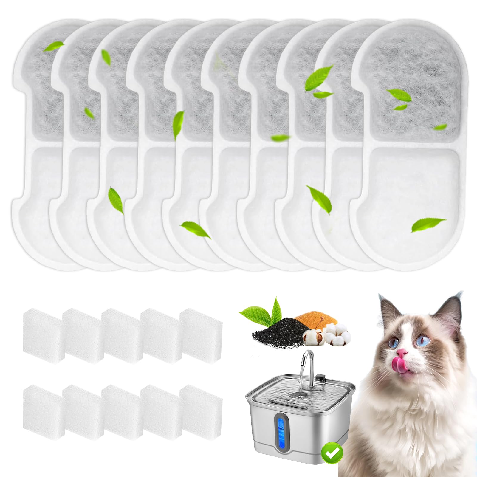 HOETEK SEIRMEP filtros-repuesto para agua limpia del gato.