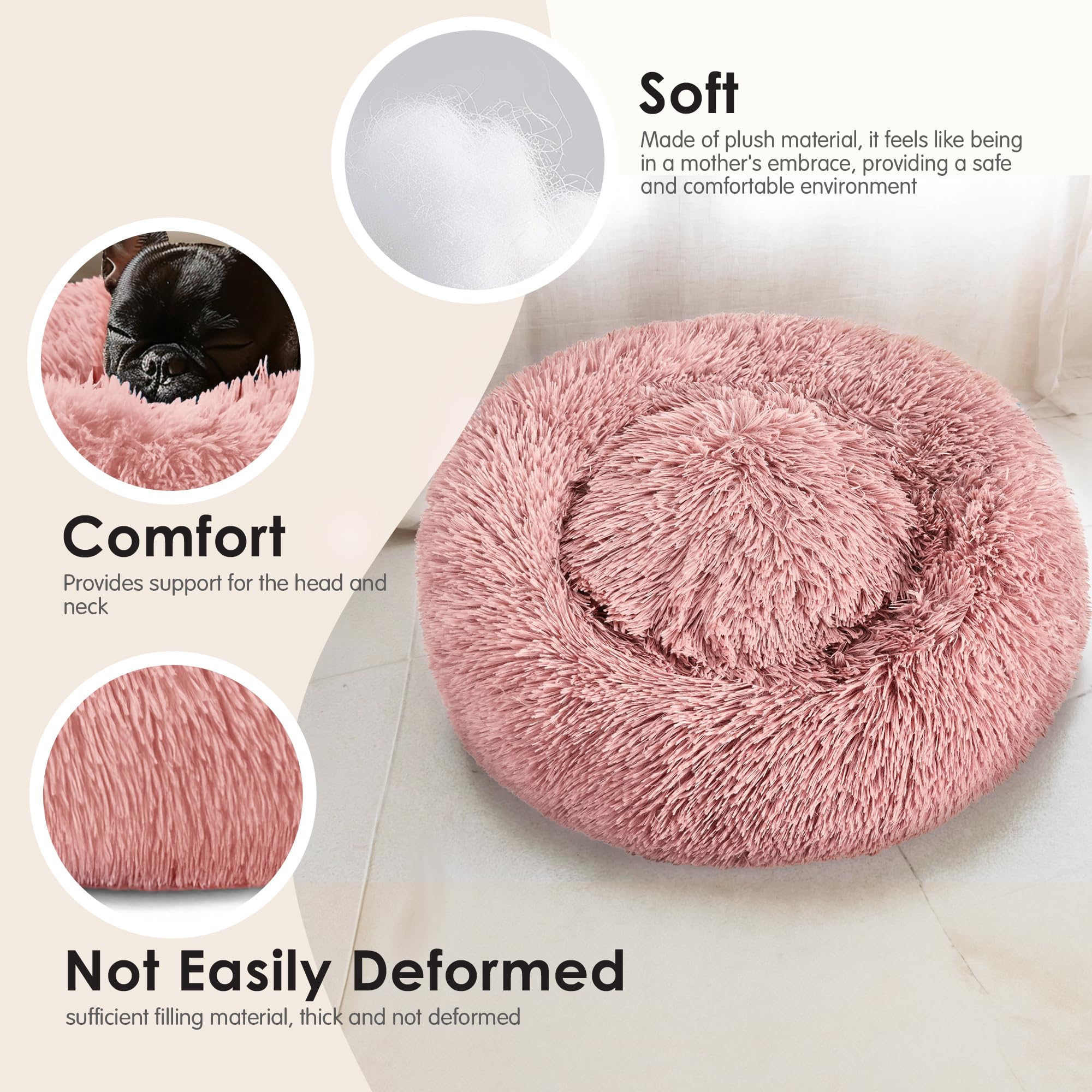 Hoewina Cama Donut, base impermeable y antideslizante para mayor seguridad.