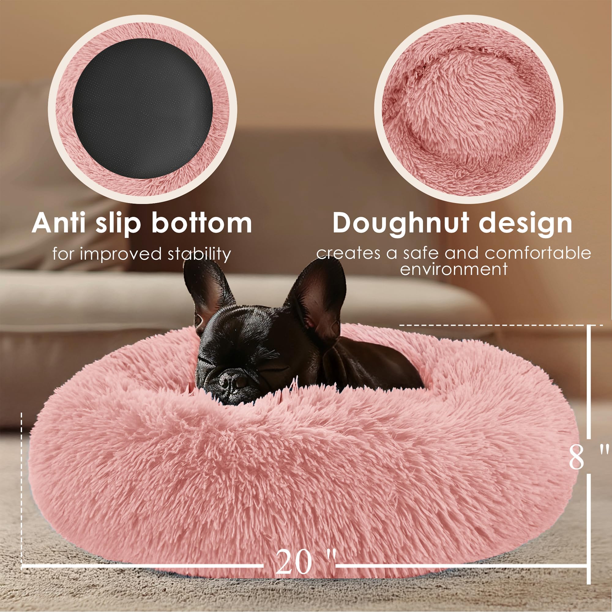 Hoewina Cama Donut, bordes elevados proporcionan apoyo para cabeza y cuello.