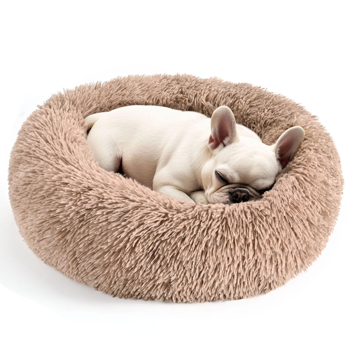 Hoewina cama rosquilla 20p camel, descanso cómodo y estable para mascotas pequeñas.