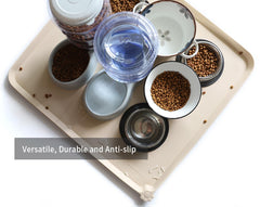 Hoki Found tapete grande 28x26 pulgadas para perros y gatos, ideal para comidas en casa.