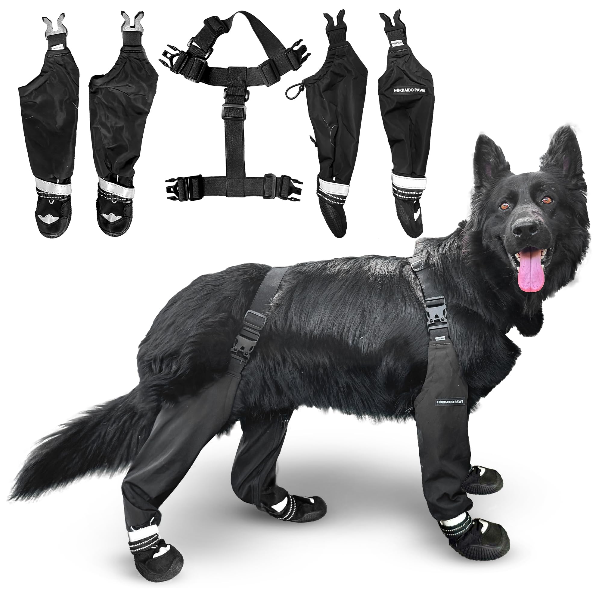Botas Hokkaido Paws Kuma impermeables protegen las patas de la lluvia y el barro.