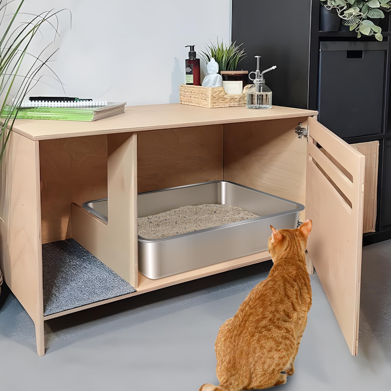 Holintan caja de litter acero inoxidable ideal para conejos