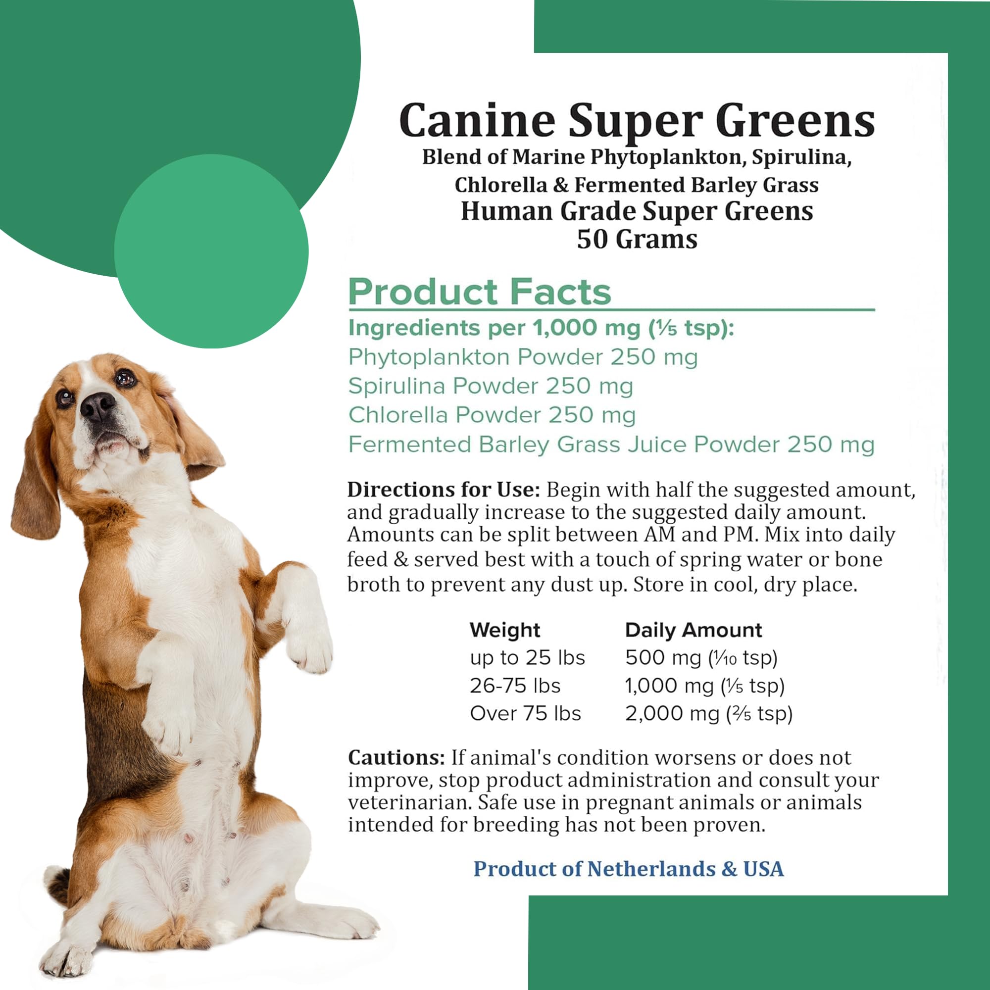 Holistic Bin Canina Super Verdes Mezcla para alimento canino diario