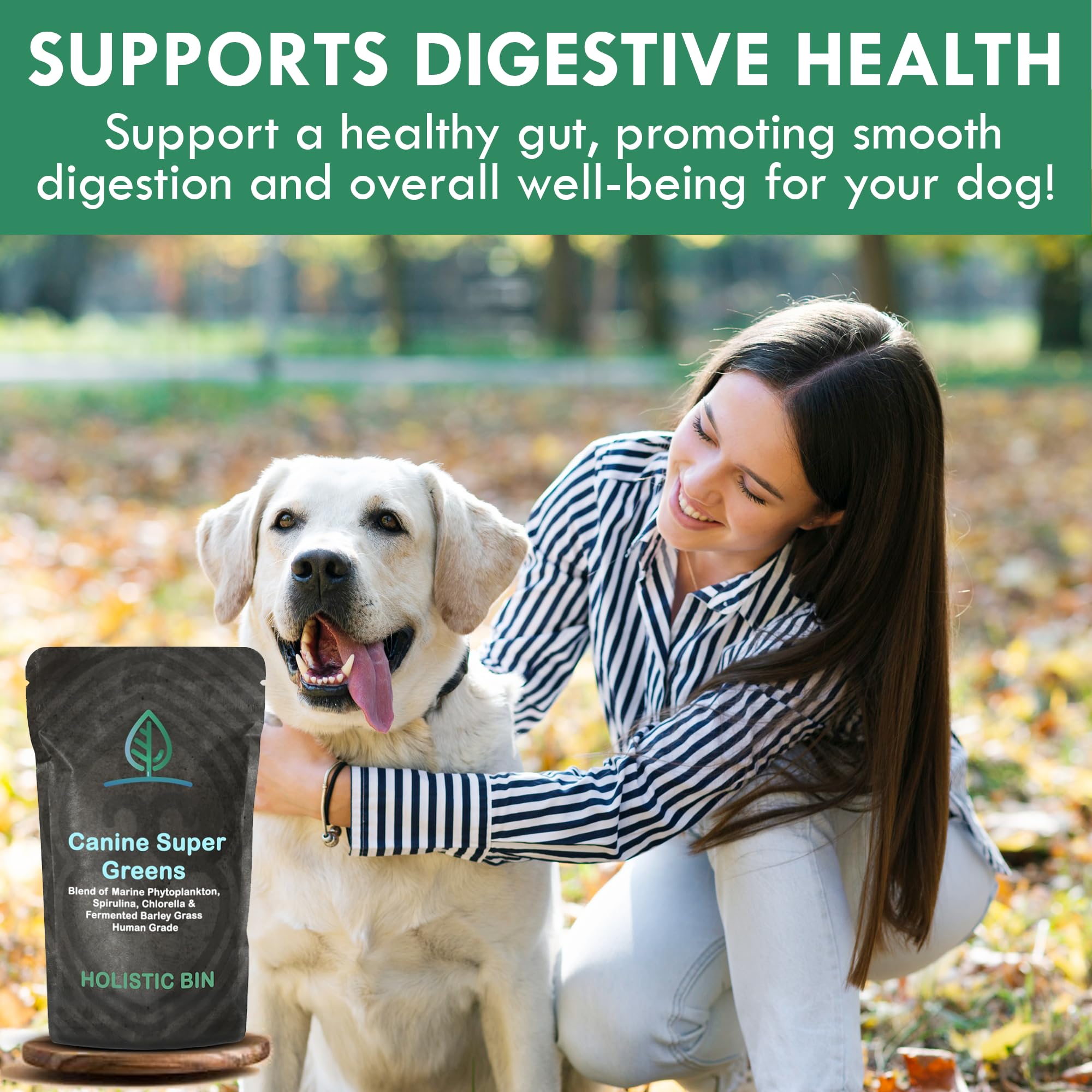 Holistic Bin Canina Super Verdes Nutrición natural para energía diaria