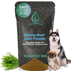 Holistic Bin Higado de Res Canino 50g, empaque hermético para frescura.