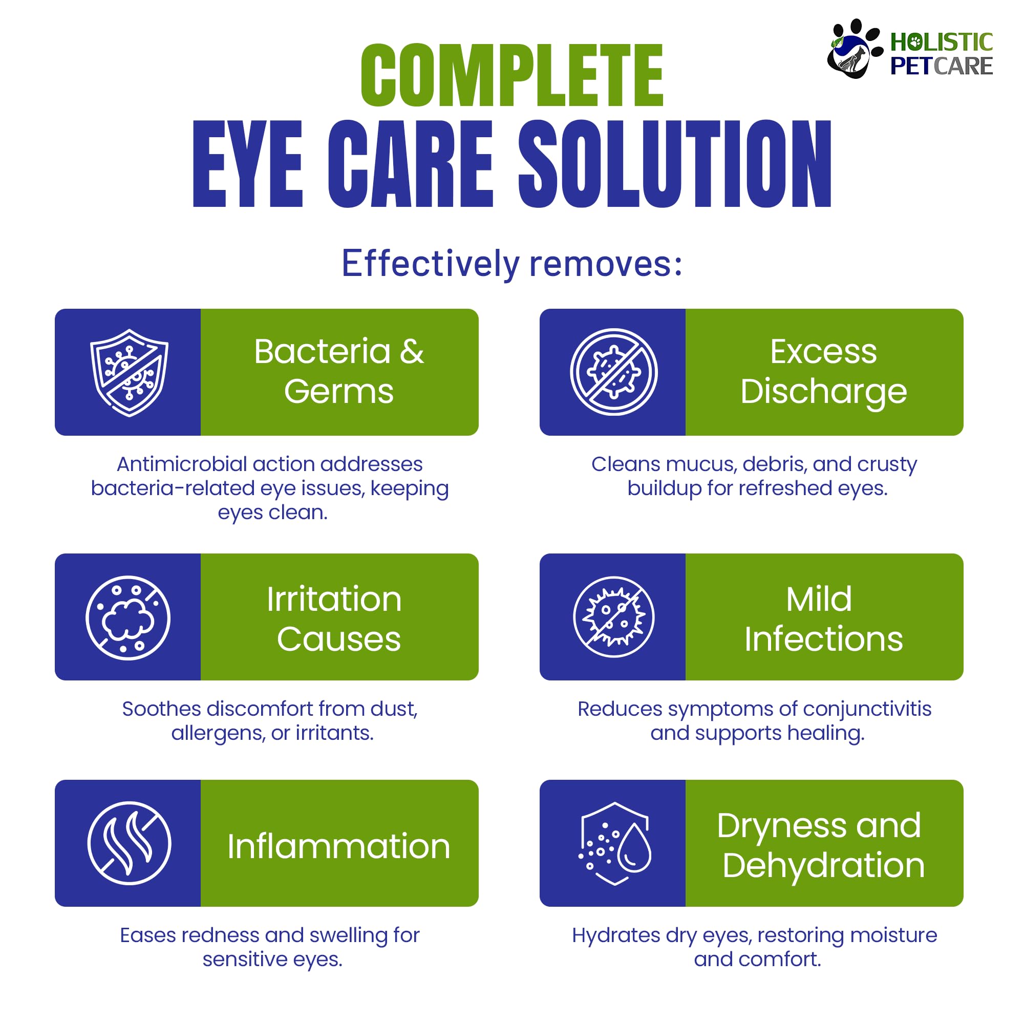 Holistic Pet Care, relajacion-ocular-mascotas, reduce molestias y mejora confort.