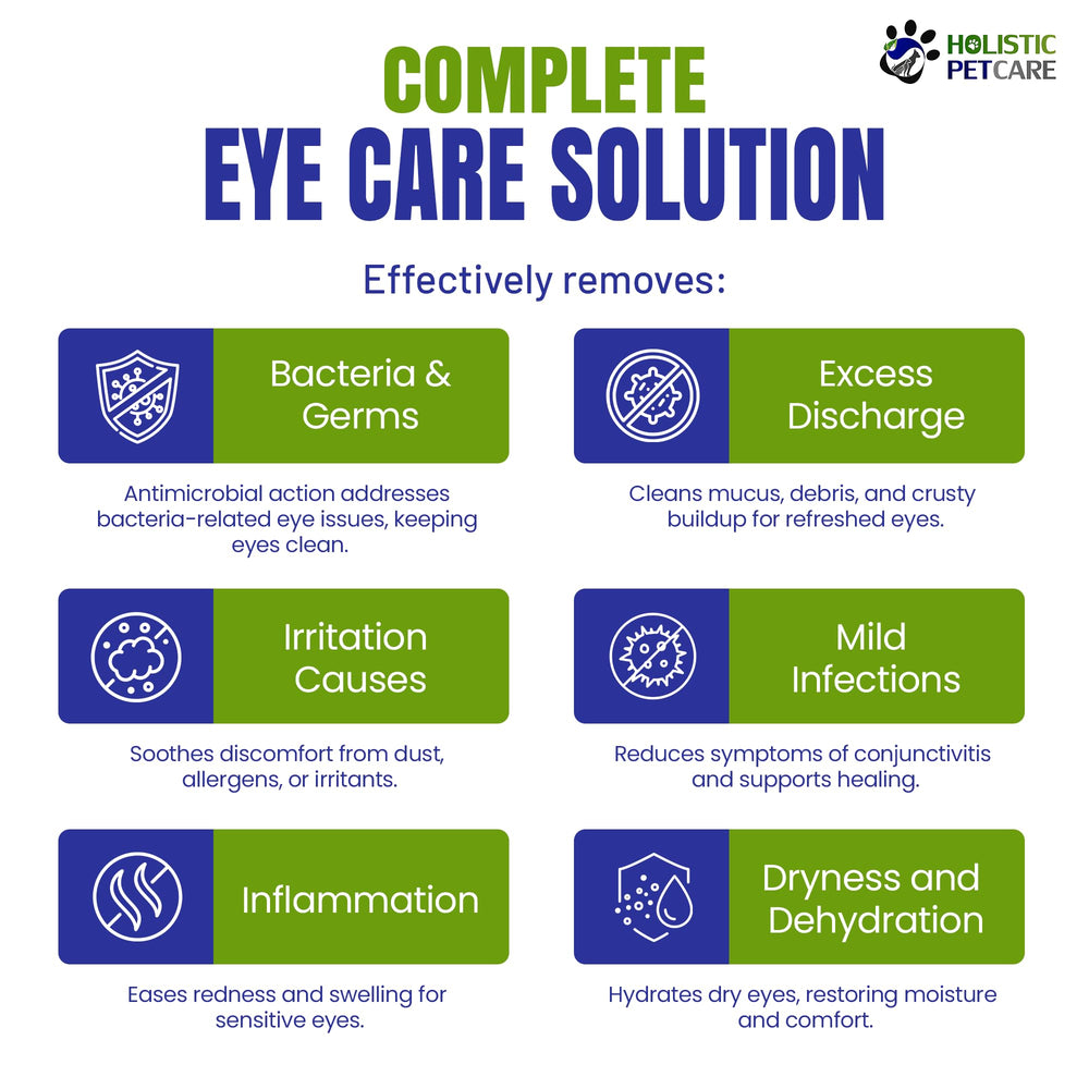 Holistic Pet Care, relajacion-ocular-mascotas, reduce molestias y mejora confort.