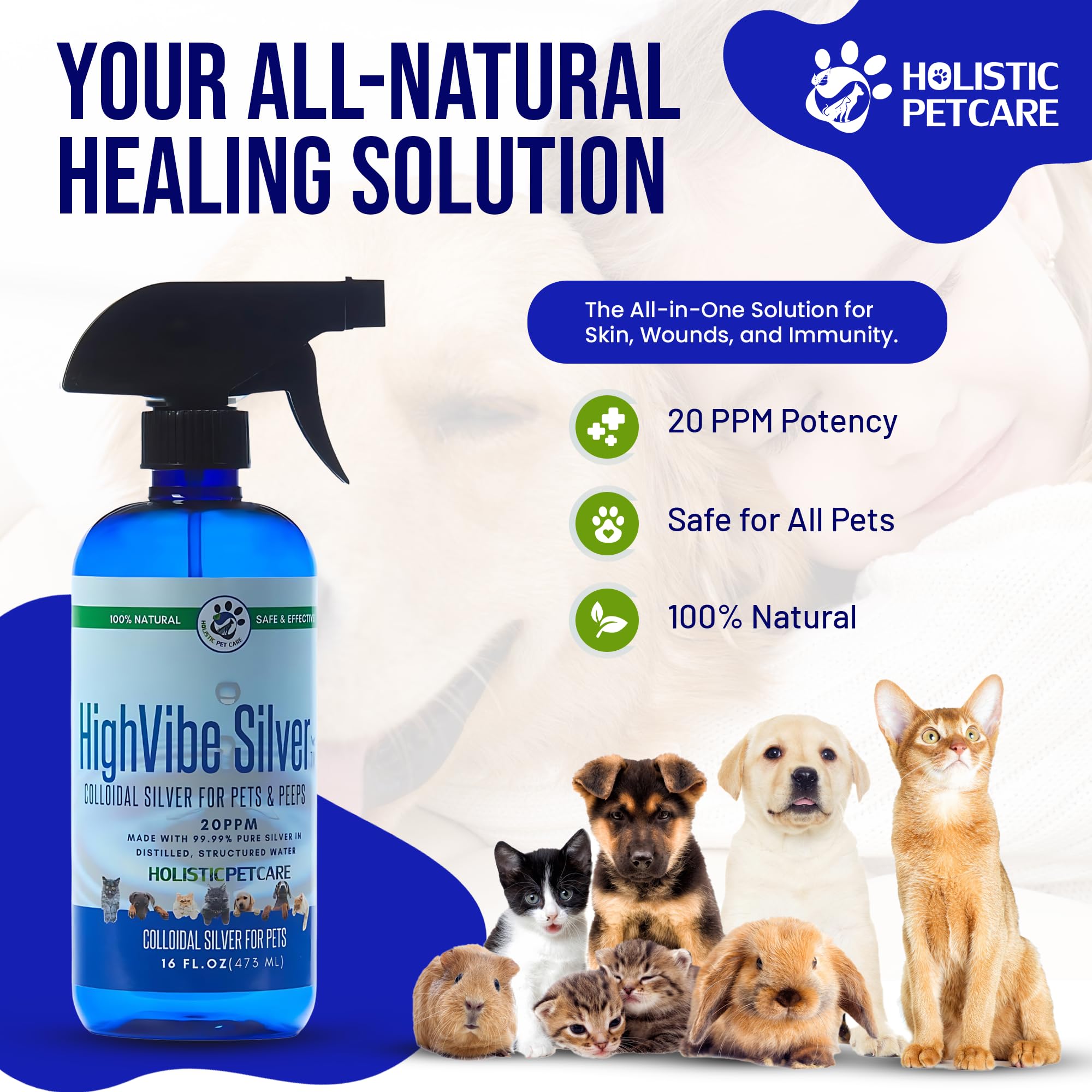 HOLISTIC PET CARE: aplicación precisa para zonas sensibles de la piel de tu mascota.