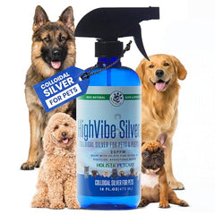 HOLISTIC PET CARE: botella del pulverizador de plata coloidal para uso diario en mascotas.