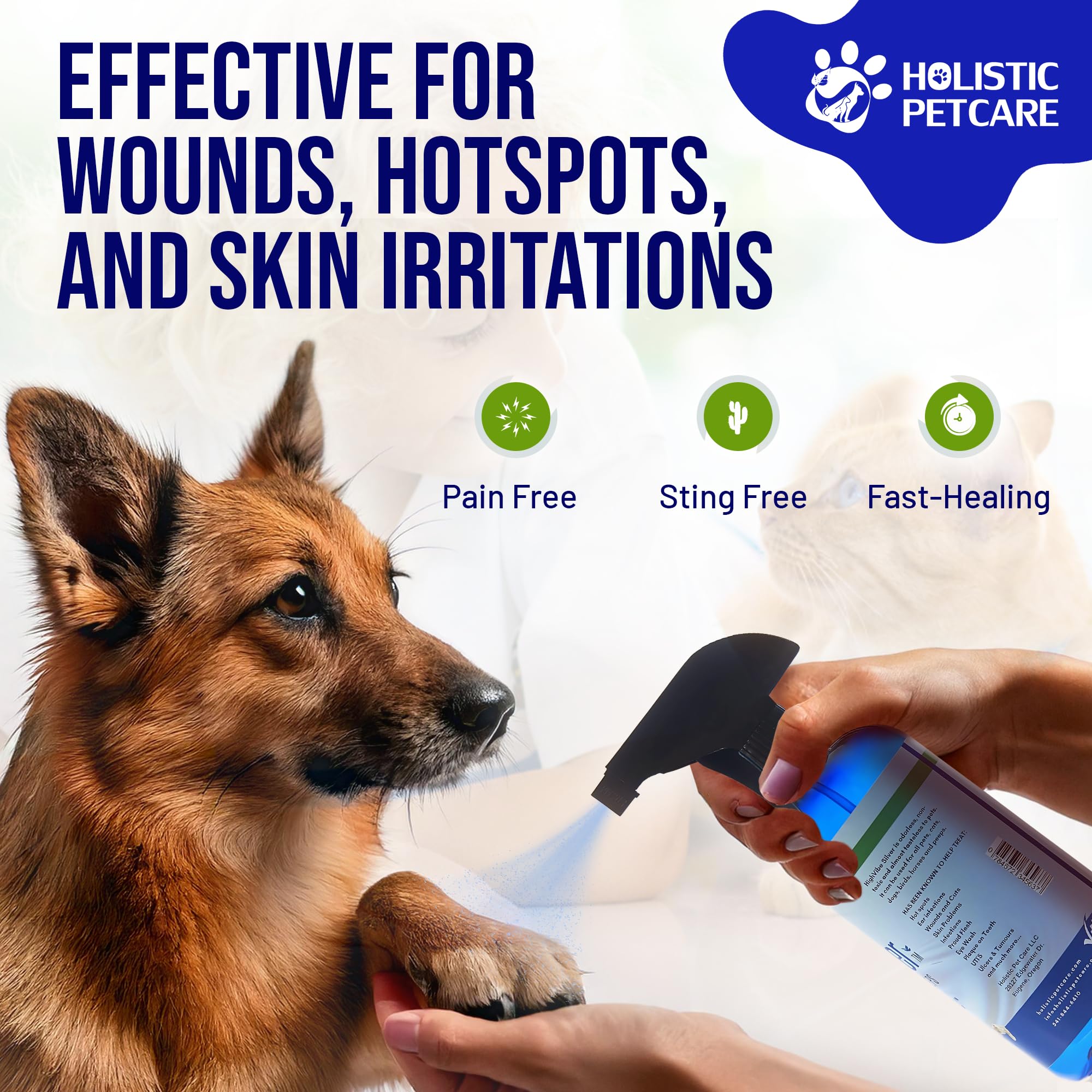 HOLISTIC PET CARE: apoyo suave para heridas superficiales sin irritación.