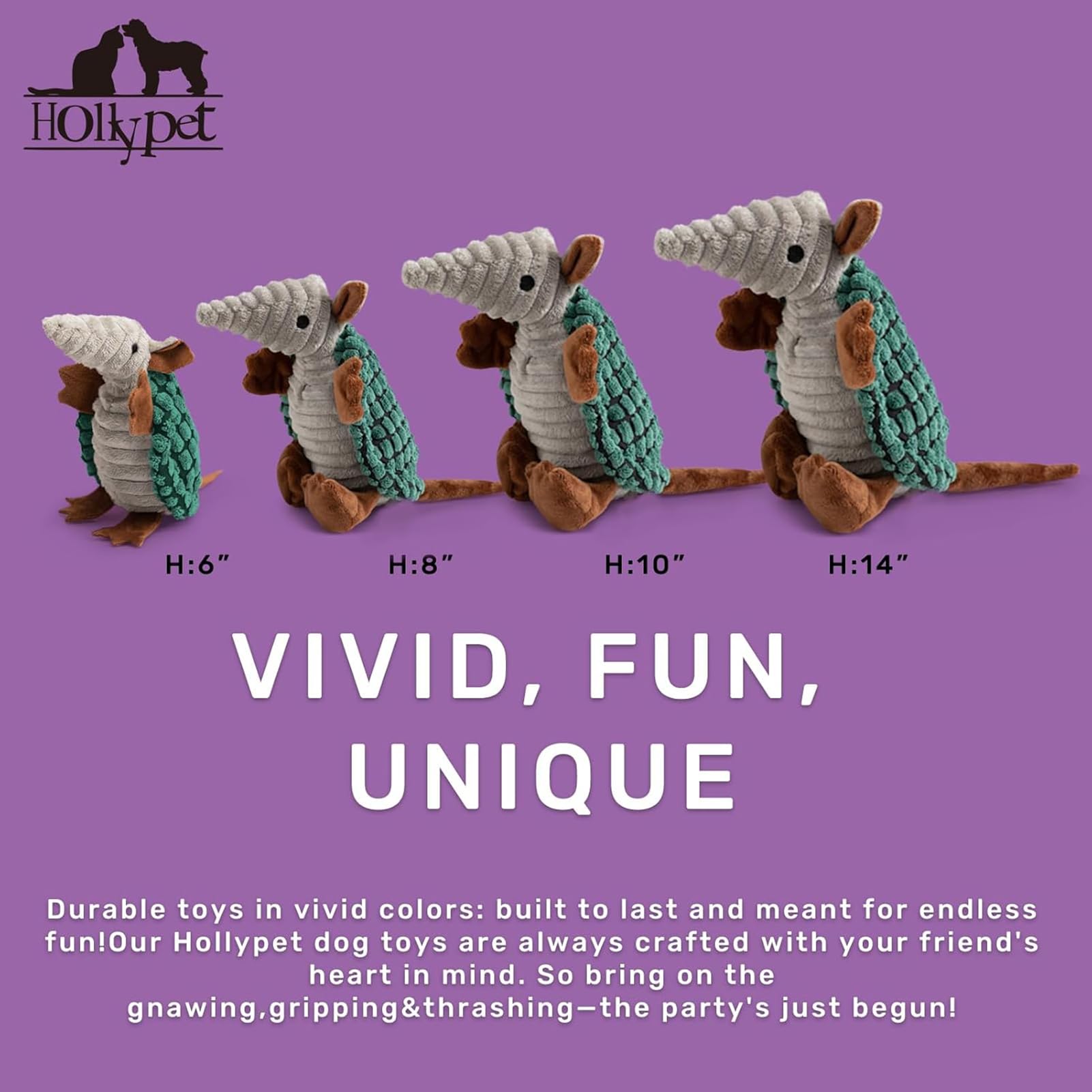 Armadillo de Hollypet diseño atractivo para perros pequeños y medianos.